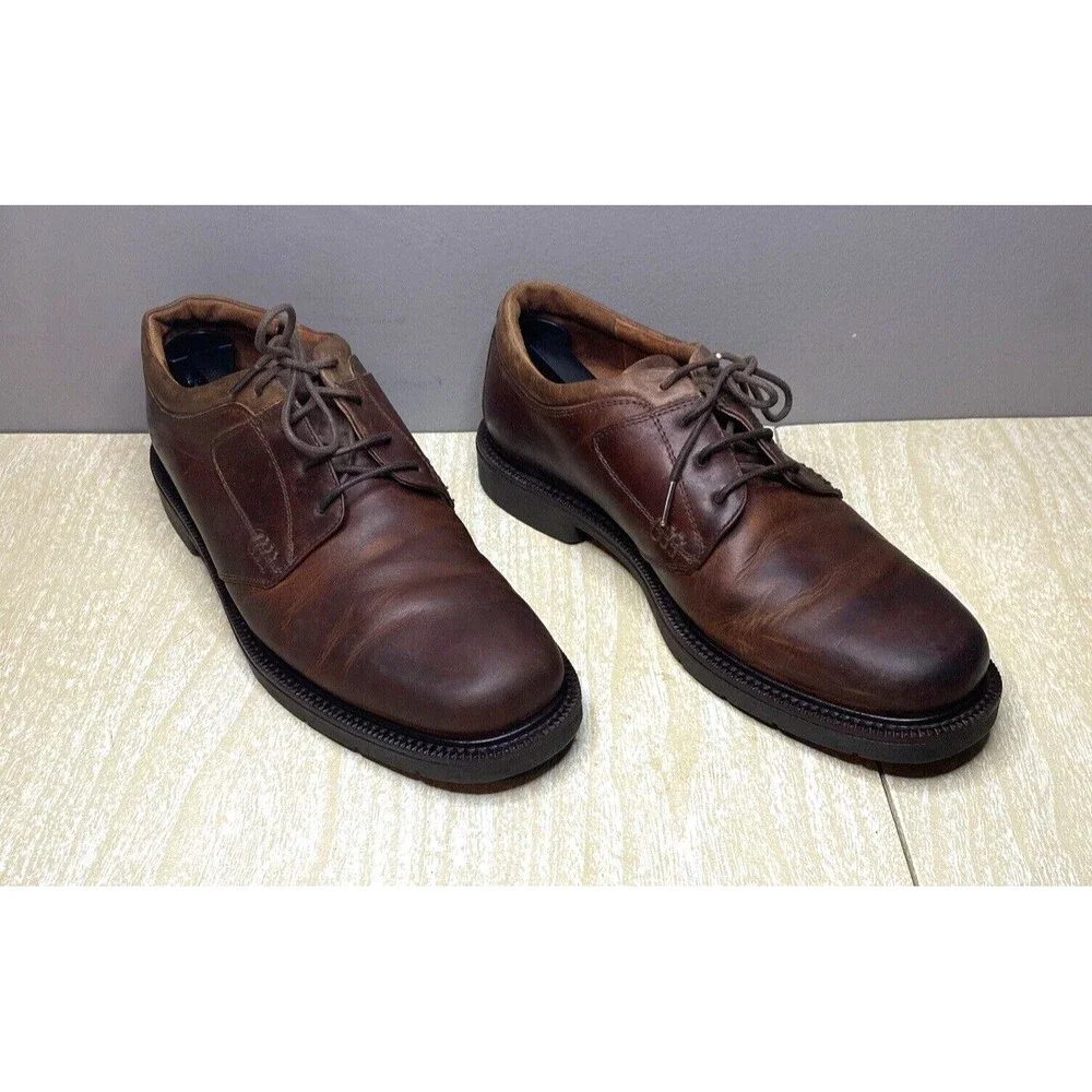 Johnston & Murph Men's Leather Shoes Size 9.5 Brown Lace-Up
